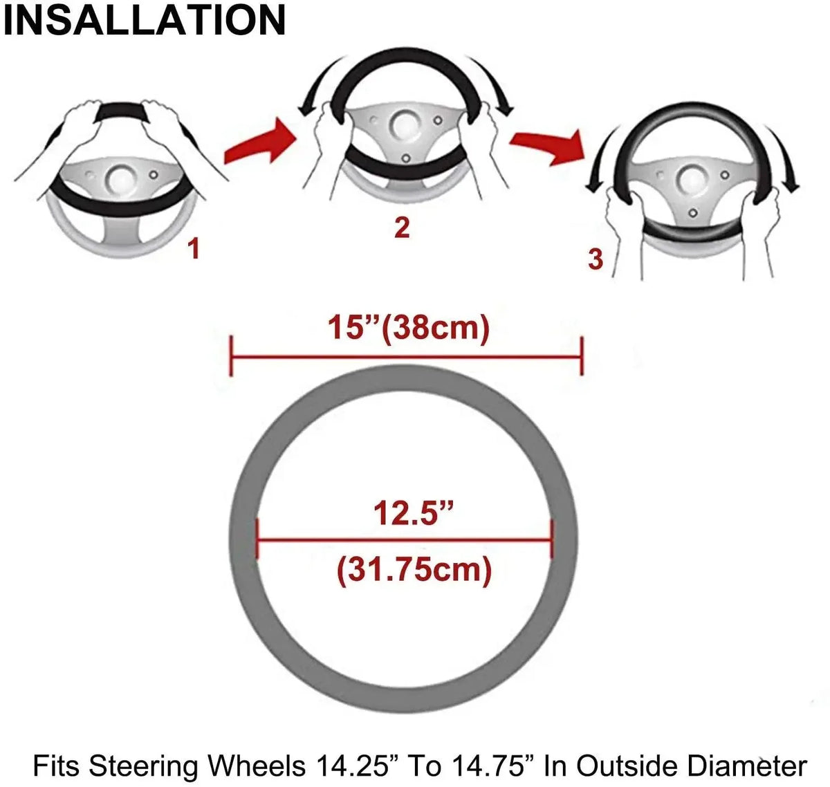 Diamond Crown Plush Winter Fur Steering Wheel Cover