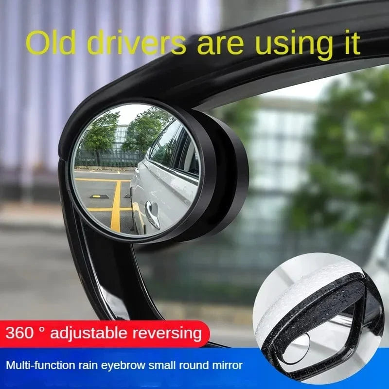 Car Side-View Mirror Rain Visor with Blind Spot Mirror