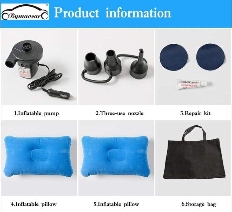 Portable Inflatable Car Back Seat Sleeping Mattress & Camping Air Bed